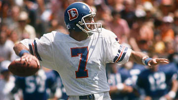 Aug 12, 1978; Denver, CO, USA; FILE PHOTO; Denver Broncos quarterback Craig Morton (7) in action against the Dallas Cowboys during a preseason game at Mile High Stadium. Mandatory Credit: Malcolm Emmons-USA TODAY NETWORK