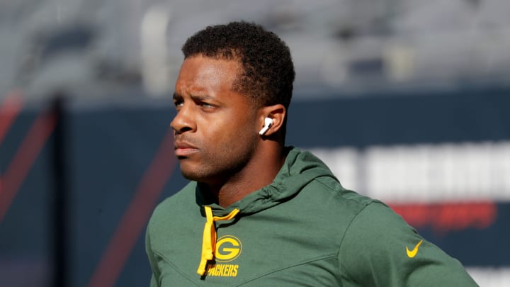 Green Bay Packers wide receiver Randall Cobb (18) warms up before the Green Bay Packers play the Chicago Bears at Soldier Field in Chicago on Sunday, Oct. 17, 2021.  -  Photo by Mike De Sisti / Milwaukee Journal Sentinel via USA TODAY NETWORK

Packers Bears Packers18 04582