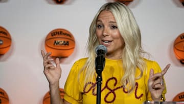 Molly Miller (ASU women’s basketball head coach) speaks during the NCAA Women's Final Four Countdown clock unveiling at Phoenix Sky Harbor Terminal 4 on Aug. 19, 2025.