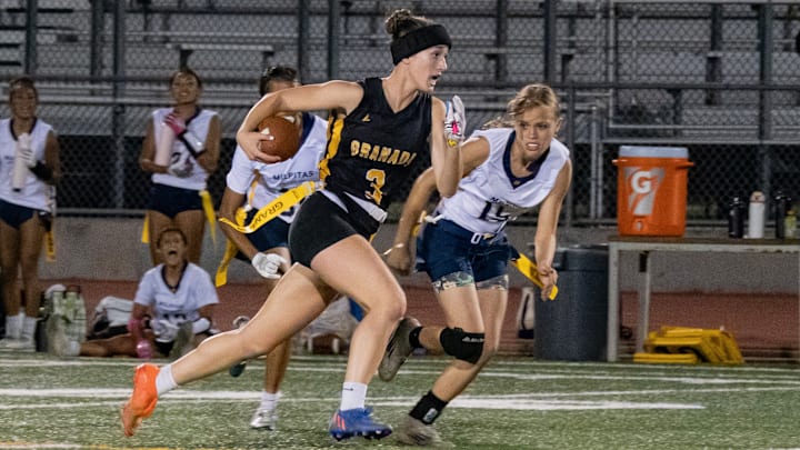 Granada wide receiver Marin Lnenicka (3) has helped the Matadors into the North Coast Section semifinals Granada wide receiver Marin Lnenicka (3) has helped the Matadors into the North Coast Section semifinals