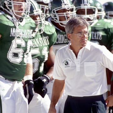 unknown date 1995; E. Lansing, MI, USA; FILE PHOTO; Michigan State Spartans head coach Nick Saban during the 1995 season.  Mandatory Credit: Photo By Imagn Images © Copyright  Imagn Images