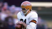 Nov 1969; Unknown location, USA; FILE PHOTO; Cincinnati Bengals receiver Bob Trumpy (84) in action during the 1969 season. Mandatory Credit: Manny Rubio-Imagn Images