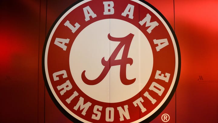  A view of the Alabama Crimson Tide logo at the Marriott Marquis.
