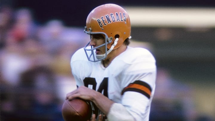 Nov 1969; Unknown location, USA; FILE PHOTO; Cincinnati Bengals receiver Bob Trumpy (84) in action during the 1969 season. Mandatory Credit: Manny Rubio-Imagn Images Nov 1969; Unknown location, USA; FILE PHOTO; Cincinnati Bengals receiver Bob Trumpy (84) in action during the 1969 season. Mandatory Credit: Manny Rubio-Imagn Images