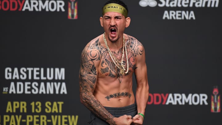 Max Holloway during weigh ins for UFC 236 at State Farm Arena. 