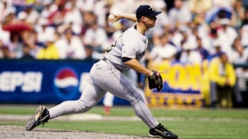 1998, Unknown location, USA; FILE PHOTO; Houston Astros pitcher Billy Wagner in action on the mound during the 1998 season. Mandatory Credit: RVR Photos-Imagn Images