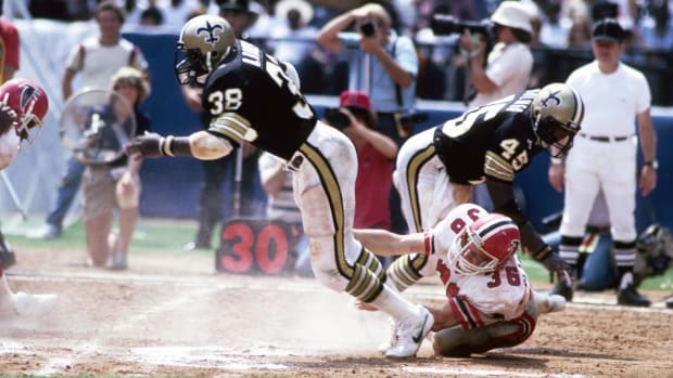 Sep 6, 1981; FILE PHOTO; New Orleans Saints running back (38) George Rogers in action against the Atlanta Falcons
