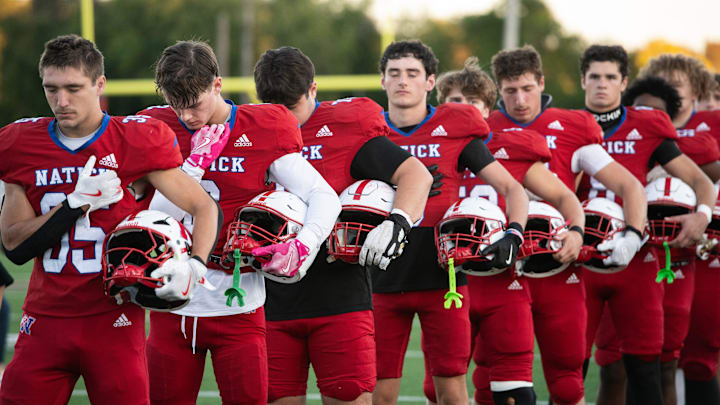 The Natick Redhawks football team. The Natick Redhawks football team.