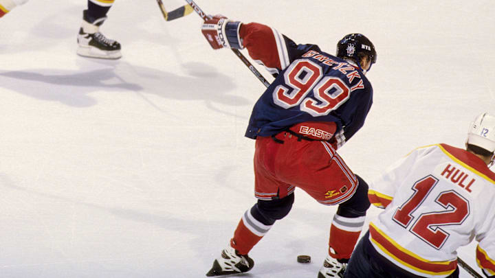 Unknown date, 1996; Miami, FL; USA; FILE PHOTO; New York Rangers forward Wayne Gretzky (99) in action Unknown date, 1996; Miami, FL; USA; FILE PHOTO; New York Rangers forward Wayne Gretzky (99) in action