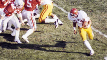 Jan 1, 1980; Pasadena, CA, USA: FILE PHOTO; Southern California Trojans running back Marcus Allen (33) in action against the Ohio State Buckeyes during the 1980 Rose Bowl game where USC defeated OSU 17-16 at the Rose Bowl Stadium. Mandatory Credit: Long Photography-USA TODAY Sports