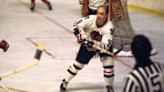1970; Detroit, MI, USA; FILE PHOTO; Chicago Blackhawks left wing Bobby Hull (9) in action against the Detroit Red Wings during the 1970 season. Mandatory Credit: Tony Tomsic-USA TODAY NETWORK