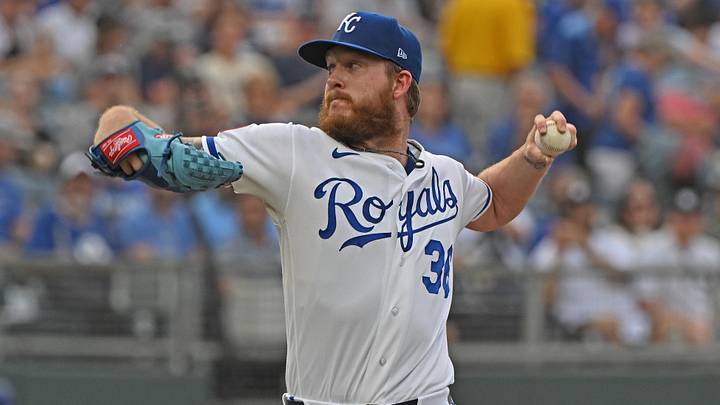 May 26, 2026; Kansas City, Missouri, USA;  Kansas City Royals starting pitcher Bailey Falter (36) throws a pitch in the first inning against the New York Yankees at Kauffman Stadium. Mandatory Credit: Peter Aiken-Imagn Images