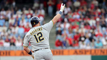 Brewers first baseman Rhys Hoskins returned to Philadelphia and hit two three-run home runs against his former team