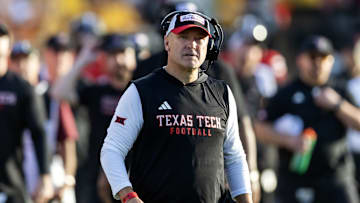 Texas Tech Red Raiders head coach Joey McGuire against the Arizona State Sun Devils at Mountain America Stadium.
