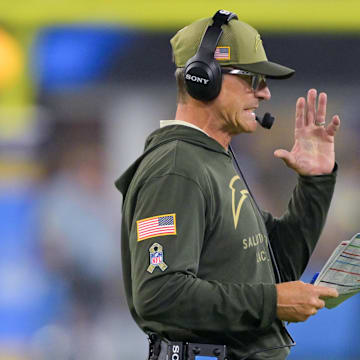 Los Angeles Chargers head coach Jim Harbaugh called quarterback Justin Herbert a beast when discussing his health.