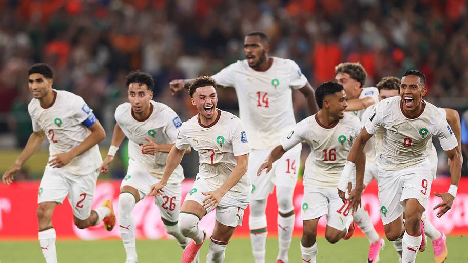Morocco celebrating.