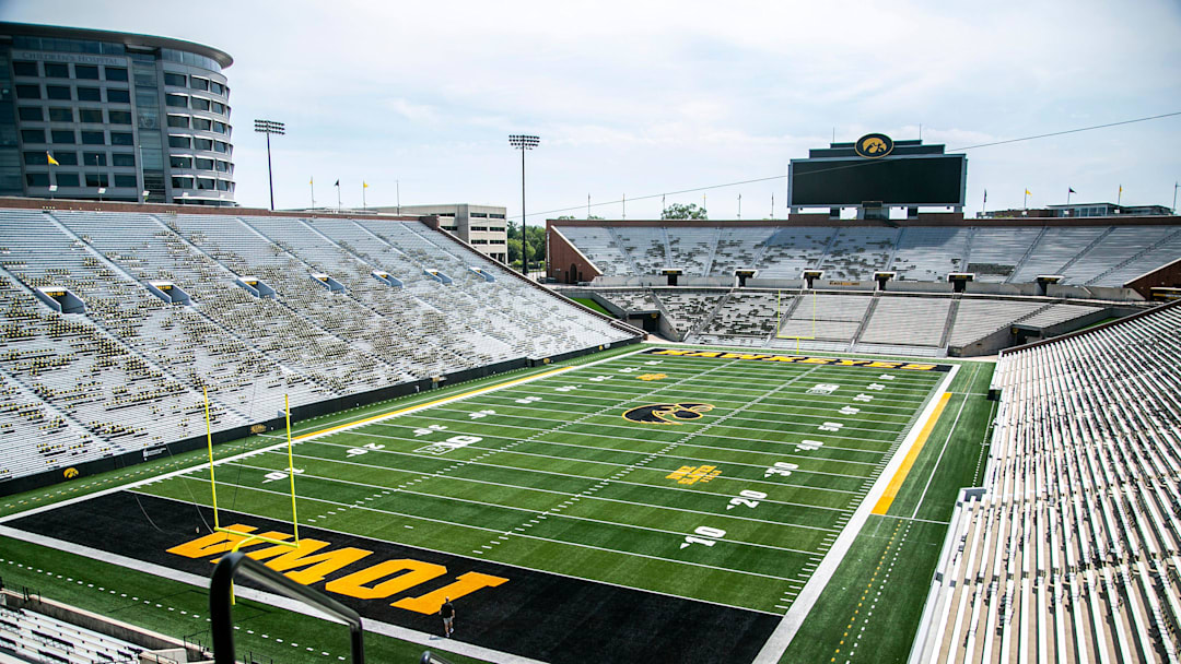 Duke Slater Field at Kinnick Stadium is seen during Hawkeyes football media day, Friday, Aug. 13, 2021, in Iowa City, Iowa.

210813 Ia Fb Media Slater 001 Jpg