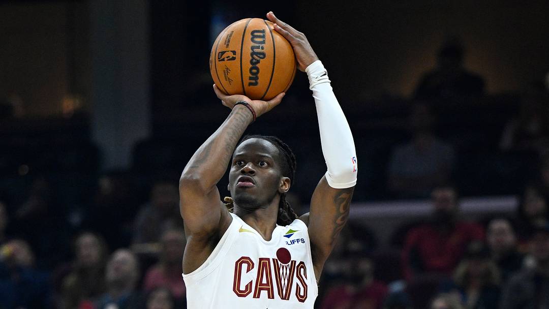 Apr 8, 2026; Cleveland, Ohio, USA; Cleveland Cavaliers guard Keon Ellis (14) shoots in the third quarter against the Atlanta Hawks at Rocket Arena. Mandatory Credit: David Richard-Imagn Images Apr 8, 2026; Cleveland, Ohio, USA; Cleveland Cavaliers guard Keon Ellis (14) shoots in the third quarter against the Atlanta Hawks at Rocket Arena. Mandatory Credit: David Richard-Imagn Images