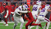 Josh Allen was sacked repeatedly by the Texans. 