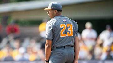 Tennessee pitcher Chase Burns (23) during game two of the NCAA baseball super regional between Tennessee and Southern Mississippi held at Pete Taylor Park in Hattiesburg, Miss., on Sunday, June 11, 2023.