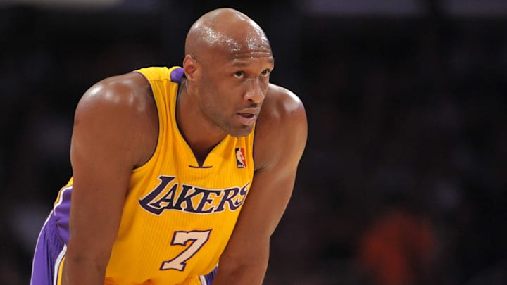 Nov 23, 2010; Los Angeles, CA, USA; Los Angeles Lakers forward Lamar Odom (7) during the game against the Chicago Bulls at the Staples Center. The Lakers defeated the Bulls 98-91. Mandatory Credit: Kirby Lee/Image of Sport-Imagn Images Nov 23, 2010; Los Angeles, CA, USA; Los Angeles Lakers forward Lamar Odom (7) during the game against the Chicago Bulls at the Staples Center. The Lakers defeated the Bulls 98-91. Mandatory Credit: Kirby Lee/Image of Sport-Imagn Images