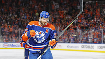 Edmonton Oilers forward Leon Draisaitl (29) celebrates after scoring a goal