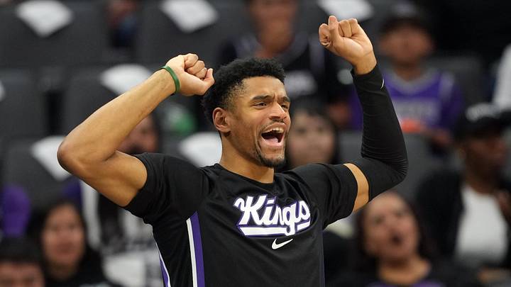 Apr 3, 2026; Sacramento, California, USA; Sacramento Kings center Dylan Cardwell (32) during the third quarter against the New Orleans Pelicans at Golden 1 Center. Mandatory Credit: Darren Yamashita-Imagn Images