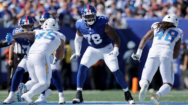 New York Giants offensive tackle Andrew Thomas  
