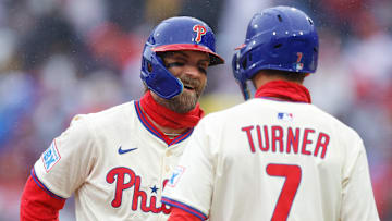 Philadelphia Phillies first baseman Bryce Harper and shortstop Trea Turner