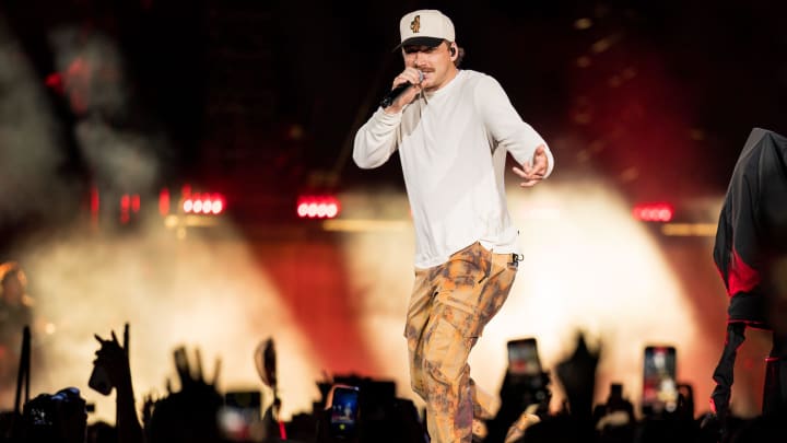 Morgan Wallen performs during his One Night at a Time Tour concert at Nissan Stadium in Nashville, Tenn.