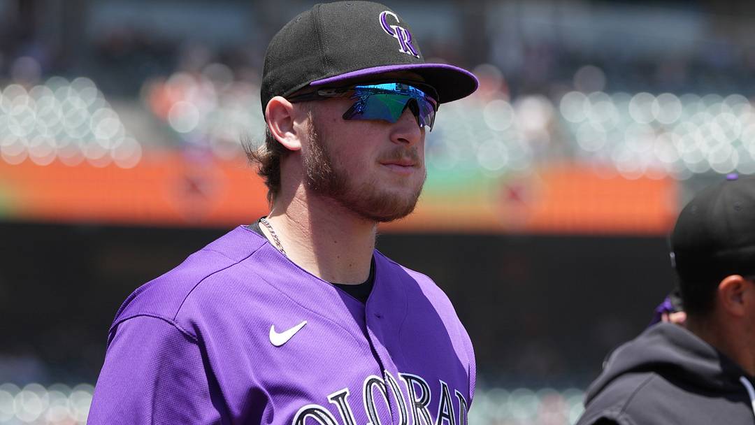 Rockies catcher Hunter Goodman (15) before the game against the San Francisco Giants at Oracle Park. Rockies catcher Hunter Goodman (15) before the game against the San Francisco Giants at Oracle Park.