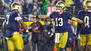 Notre Dame Fighting Irish quarterback CJ Carr (13)