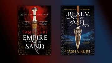 The Books of Ambha by Tasha Suri: Empire of Sand (#1) and Realm of Ash (#2). Cover images courtesy of Orbit.