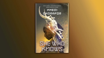 She Who Knows by Nnedi Okorafor. Cover image courtesy of DAW/Ad Astra.
