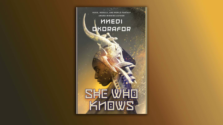 She Who Knows by Nnedi Okorafor. Cover image courtesy of DAW/Ad Astra.