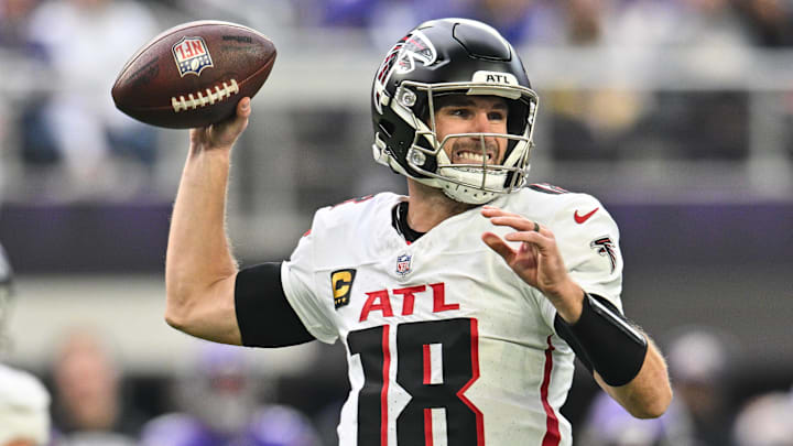 Atlanta Falcons quarterback Kirk Cousins throws a pass. Atlanta Falcons quarterback Kirk Cousins throws a pass.