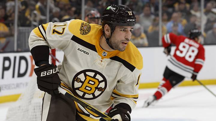 Oct 11, 2023; Boston, Massachusetts, USA; Boston Bruins left wing Milan Lucic (17) during the second period against the Chicago Blackhawks at TD Garden. Mandatory Credit: Winslow Townson-Imagn Images Oct 11, 2023; Boston, Massachusetts, USA; Boston Bruins left wing Milan Lucic (17) during the second period against the Chicago Blackhawks at TD Garden. Mandatory Credit: Winslow Townson-Imagn Images