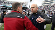 Nebraska coach Matt Rhule led Temple against his alma mater, Penn State, and coach James Franklin in 2014. The next year, the Owls would upset the Nittany Lions.