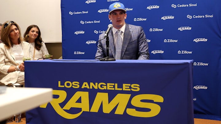 Los Angeles Rams first-round draft pick Ty Simpson.. Mandatory Credit: Kiyoshi Mio-Imagn Images