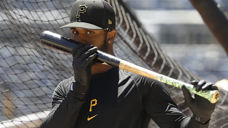 Jun 18, 2022; Pittsburgh, Pennsylvania, USA; Pittsburgh Pirates shortstop Liover Peguero (60) at the