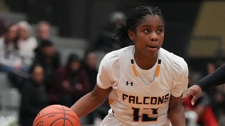 Brown Deer's Ameerah Grant (12) breaks for the paint during a home game against Shorewood on Tuesday, Feb. 11, 2025. Brown Deer's Ameerah Grant (12) breaks for the paint during a home game against Shorewood on Tuesday, Feb. 11, 2025.