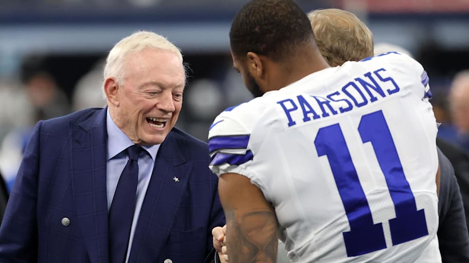 Dallas Cowboys owner Jerry Jones and Micah Parsons