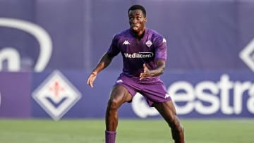 Fiorentina v Reggiana - Pre-Season Friendly - Kayode on the ball vs Reggiana in a pre-season friendly