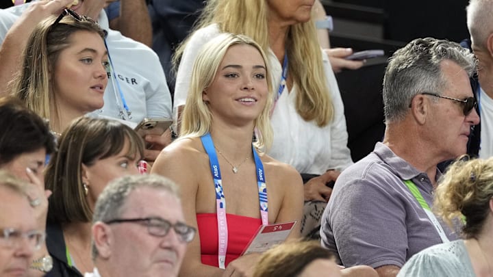 Livvy Dunne in the stands during the women’s team final at the Paris 2024 Olympic Summer Games at Bercy Arena Livvy Dunne in the stands during the women’s team final at the Paris 2024 Olympic Summer Games at Bercy Arena