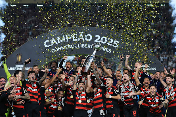 Flamengo celebrating the 2025 Copa Libertadores.
