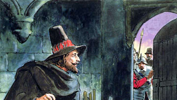 Guy Fawkes Caught In The Act Of Preparing The Gunpowder Plot 1605 (circa 1900)