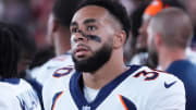 Aug 11, 2023; Glendale, Arizona, USA; Denver Broncos safety Caden Sterns (30) against the Arizona Cardinals at State Farm Stadium. Mandatory Credit: Joe Camporeale-USA TODAY Sports