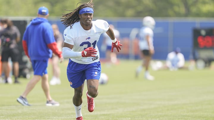 Buffalo Bills cornerback Maxwell Hairston works out during Minicamp at Highmark Stadium.