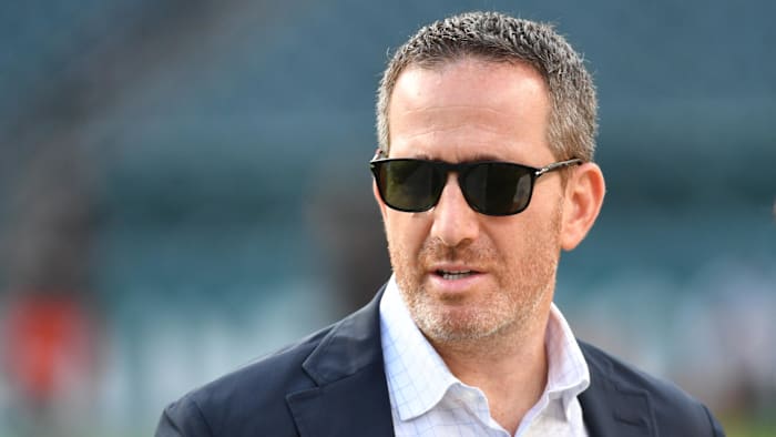 Aug 17, 2023; Philadelphia, Pennsylvania, USA; Philadelphia Eagles general manager Howie Roseman