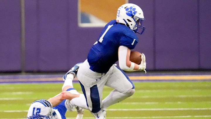 Tate Hawf scored two touchdowns in helping West Lyon secure the Class 2A state championship Friday vs. Spirit Lake.